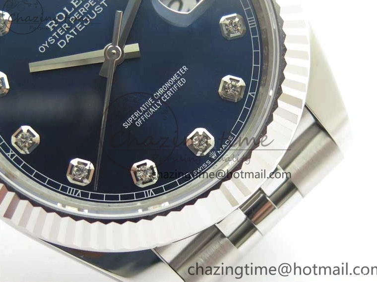 MiroTime 1231 Cozy New DateJust 41 126334 ARF 1:1 Best Edition 904L Steel Blue Diamonds Dial on Jubilee Bracelet A 2548